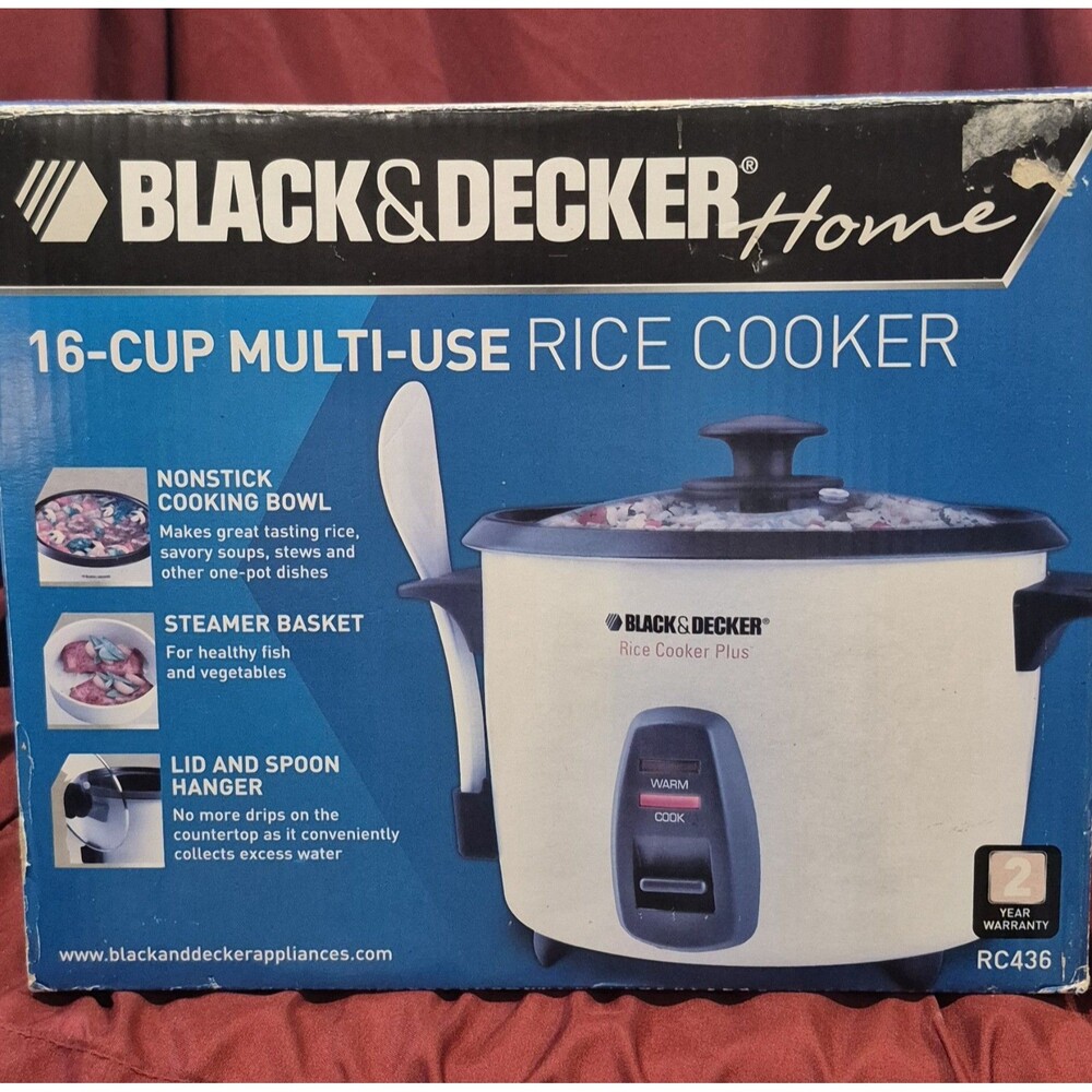 New In Box Black & Decker 16-Cup Rice Cooker Food Steamer Model RC436 Brand New